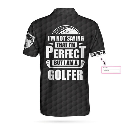 Golfer Custom Polo Shirt, I Am A Golfer Custom Men Polo Shirt, Personalized Black American Flag Polo Shirt, Cool Golf Shirt For Men - Amzanimalsgift