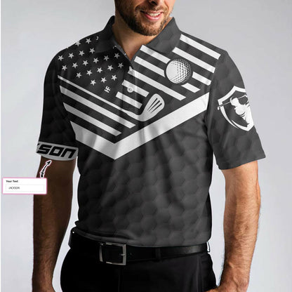 Golfer Custom Polo Shirt, I Am A Golfer Custom Men Polo Shirt, Personalized Black American Flag Polo Shirt, Cool Golf Shirt For Men - Amzanimalsgift
