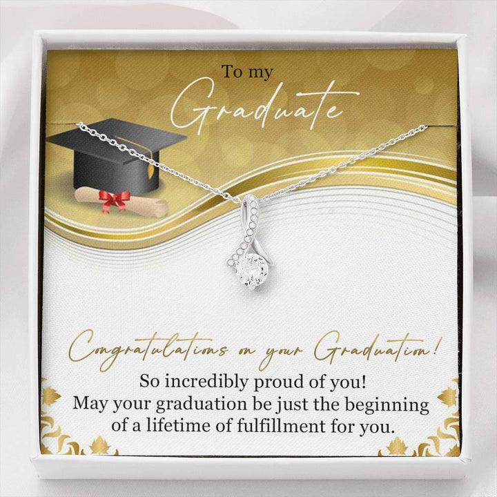 Graduation Necklace Gift - To My Granduate Necklace - Perfect Gift For College, High School, Senior, Master Graduation Gift - Alluring Beauty Necklace - Amzanimalsgift
