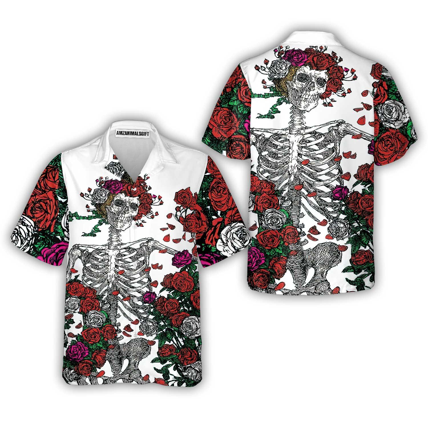 Grateful Dead Skull Hawaiian Shirt - Perfect Gift For Friend, Family - Amzanimalsgift