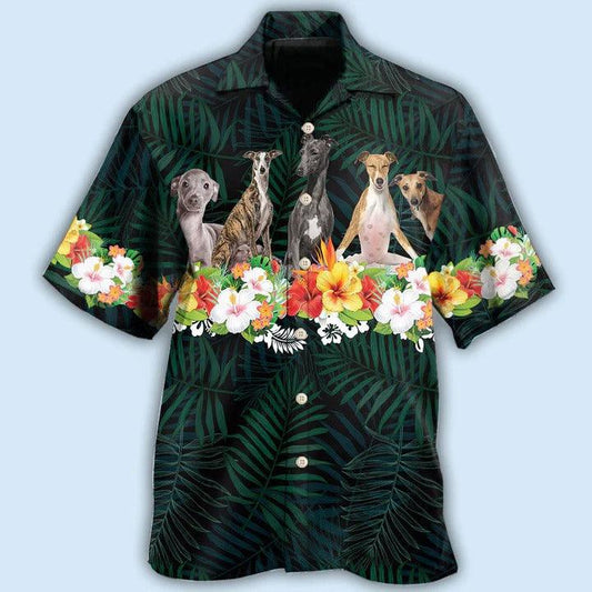 Greyhound Aloha Hawaii Shirt - Dog Italian Greyhound Tropical Style Hawaiian Shirt For Summer - Perfect Gift For Dog Lovers, Friend, Family - Amzanimalsgift