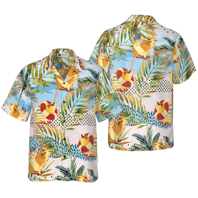 Guinea Pig Hawaiian Shirt, Blue Beach, Guinea Pig On The Beach Aloha Shirt For Men - Perfect Gift For Husband, Boyfriend, Friend, Family - Amzanimalsgift