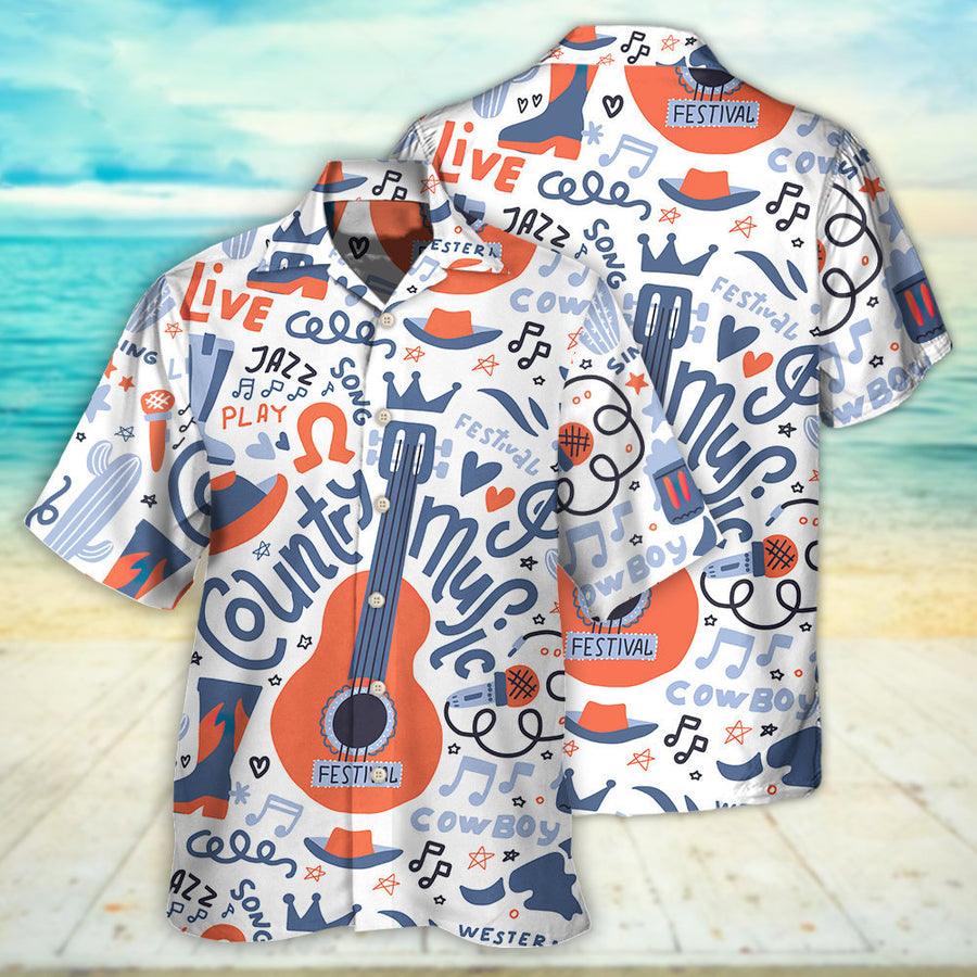 Guitar Aloha Hawaiian Shirt For Summer, Guitar Country Music Festival Elements Hawaiian Shirts Outfit For Men Women, Music Guitar Lovers - Amzanimalsgift
