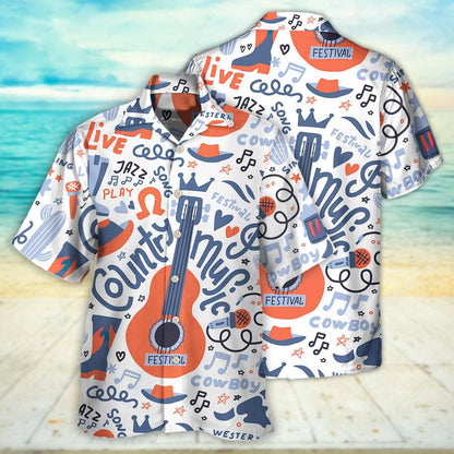 Guitar Aloha Hawaiian Shirt For Summer, Guitar Country Music Festival Elements Hawaiian Shirts Outfit For Men Women, Music Guitar Lovers - Amzanimalsgift