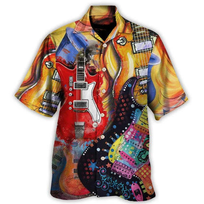 Guitar Aloha Hawaiian Shirt For Summer, Guitar Galaxy Amazing Background Colorful Hawaiian Shirts Outfit For Men Women, Music Guitar Lovers - Amzanimalsgift
