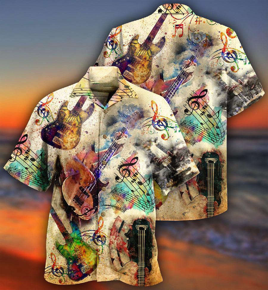 Guitar Aloha Hawaiian Shirt For Summer, Its Like Guitar But Way Cooler Bass Guitar Hawaiian Shirts Matching Outfit For Men Women, Music Guitar Lover - Amzanimalsgift