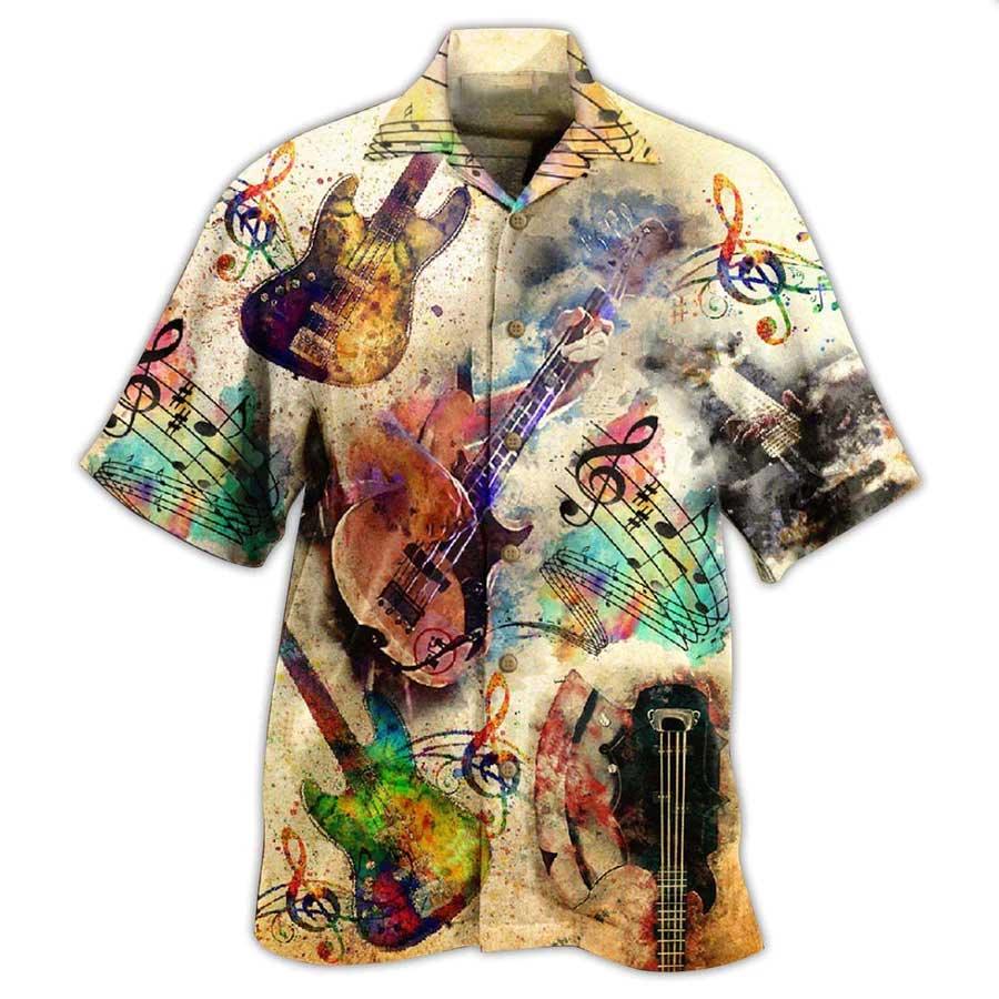 Guitar Aloha Hawaiian Shirt For Summer, Its Like Guitar But Way Cooler Bass Guitar Hawaiian Shirts Matching Outfit For Men Women, Music Guitar Lover - Amzanimalsgift