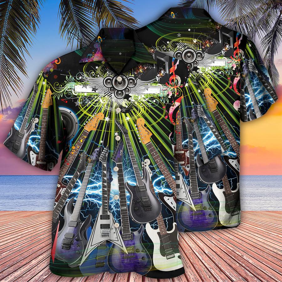 Guitar Aloha Hawaiian Shirt For Summer, Life With Guitar Hawaiian Shirts Matching Outfit For Men Women, Music Guitar Lovers - Amzanimalsgift