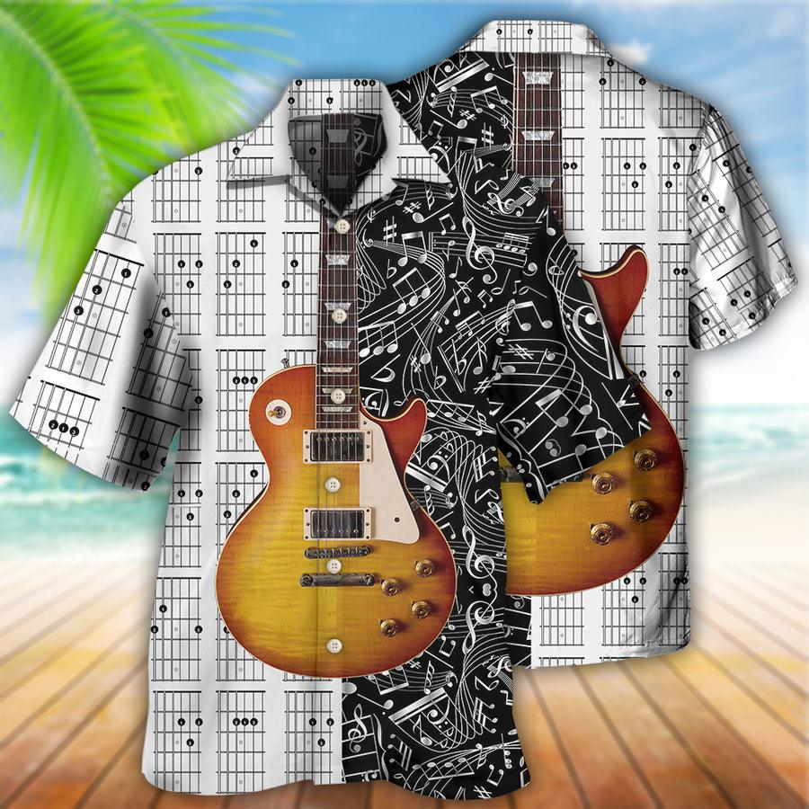 Guitar Bass Guitar Musician Aloha Hawaiian Shirt For Summer, Guitar Hawaiian Shirts Matching Outfit For Men Women, Music Guitar Lovers - Amzanimalsgift
