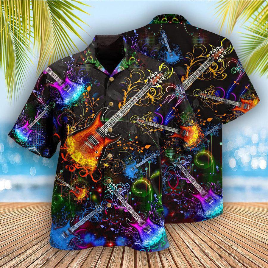 Guitar Colorful Aloha Hawaiian Shirt For Summer, Gowhere The Guitar Takes You Hawaiian Shirts Matching Outfit For Men Women, Music Guitar Lover - Amzanimalsgift