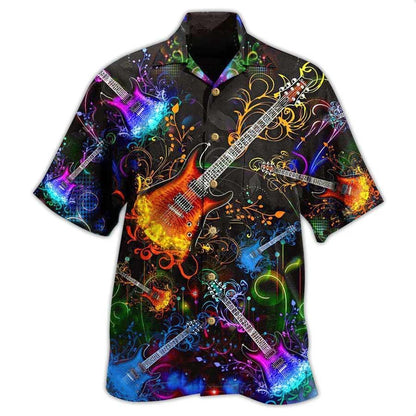 Guitar Colorful Aloha Hawaiian Shirt For Summer, Gowhere The Guitar Takes You Hawaiian Shirts Matching Outfit For Men Women, Music Guitar Lover - Amzanimalsgift