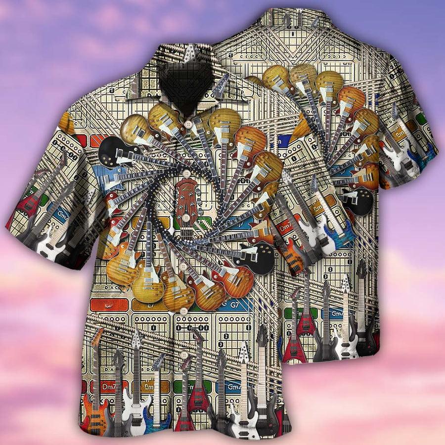 Guitar Cool Vintage Style Aloha Hawaiian Shirt For Summer, Guitar Hawaiian Shirts Outfit For Men Women, Music Guitar Lover - Amzanimalsgift