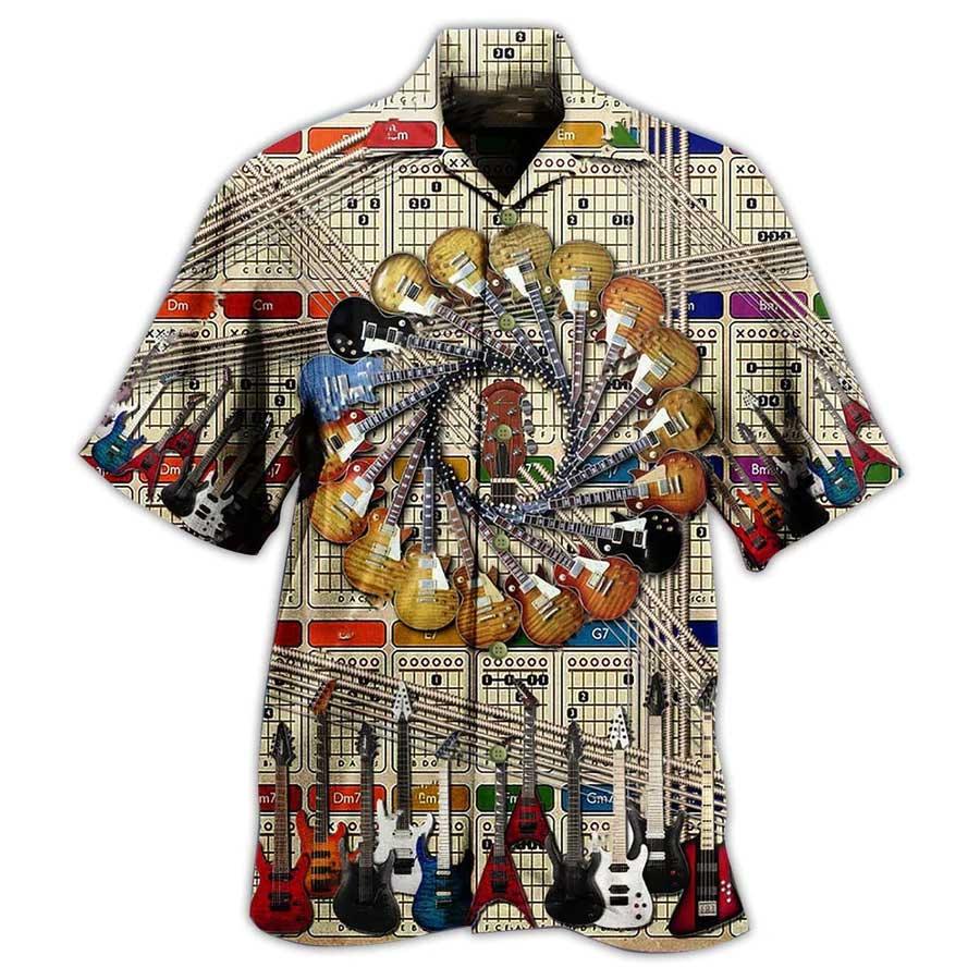 Guitar Cool Vintage Style Aloha Hawaiian Shirt For Summer, Guitar Hawaiian Shirts Outfit For Men Women, Music Guitar Lover - Amzanimalsgift