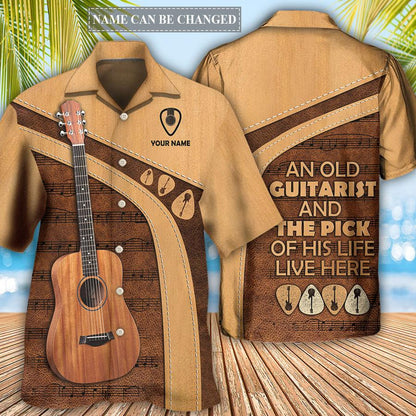 Guitar Custom Aloha Hawaiian Shirt For Summer, Personalized Old Guitarist And The Pick Hawaiian Shirts Outfit For Men Women, Music Guitar Lovers - Amzanimalsgift
