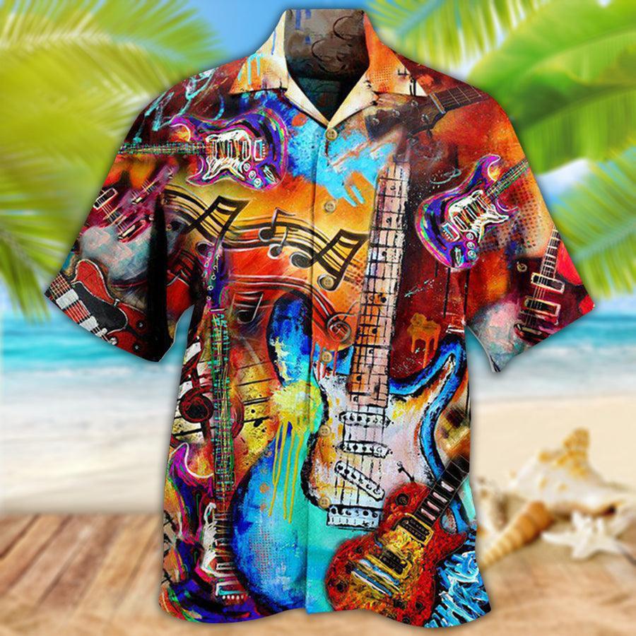 Guitar Go Where Aloha Hawaiian Shirt For Summer, Guitar Hawaiian Shirts Matching Outfit For Men Women, Music Guitar Lovers - Amzanimalsgift