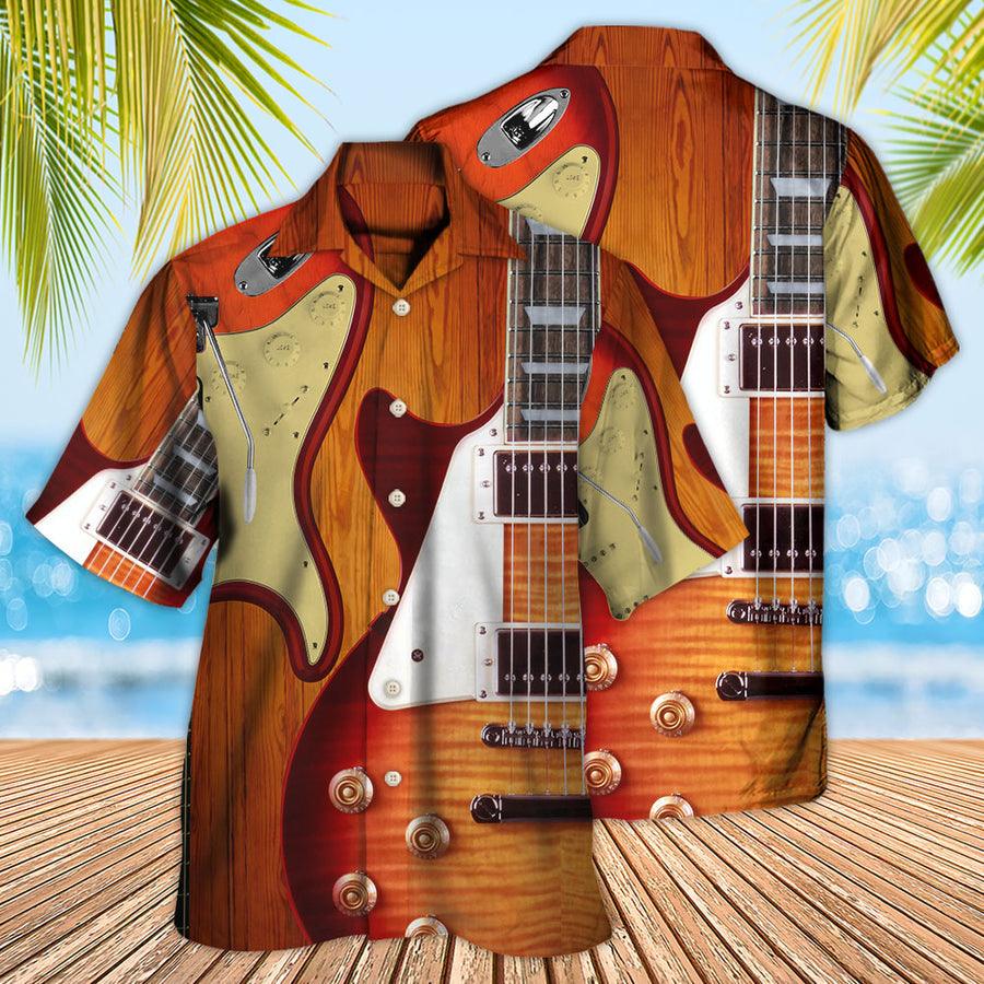 Guitar Is My Soul Vintage Aloha Hawaiian Shirt For Summer, Guitar Hawaiian Shirts Matching Outfit For Men Women, Music Guitar Lovers - Amzanimalsgift
