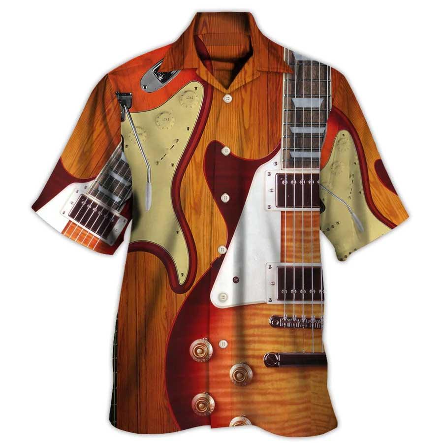 Guitar Is My Soul Vintage Aloha Hawaiian Shirt For Summer, Guitar Hawaiian Shirts Matching Outfit For Men Women, Music Guitar Lovers - Amzanimalsgift