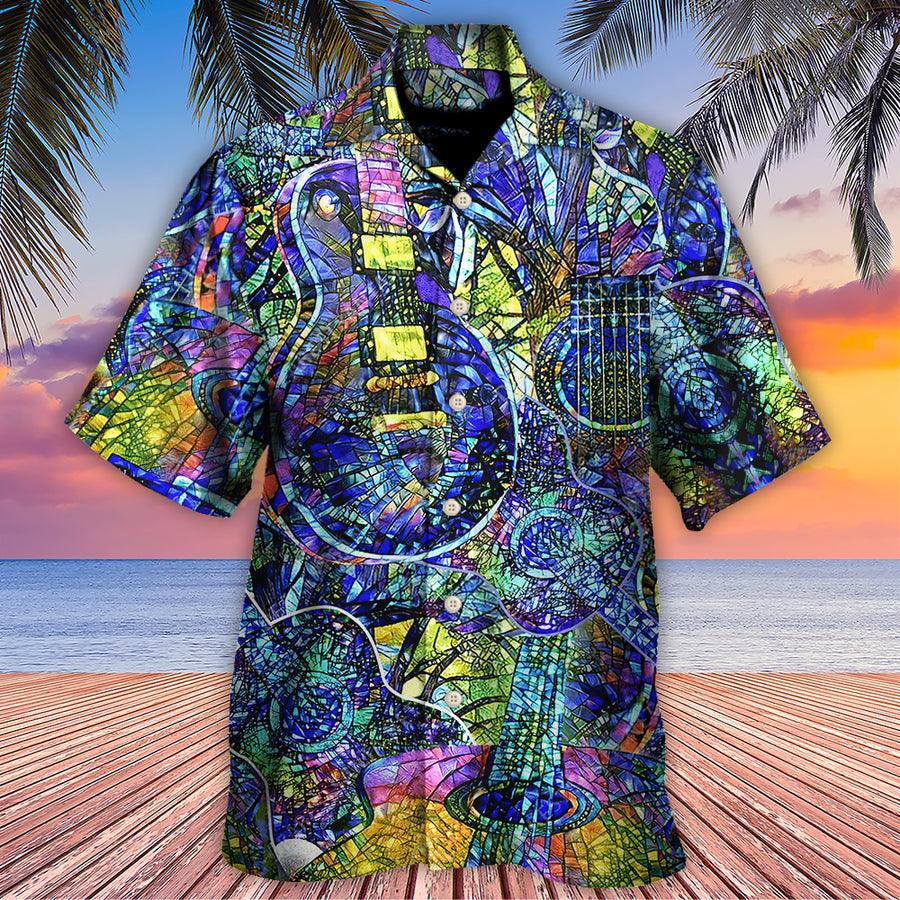 Guitar Love Life Aloha Hawaiian Shirt For Summer, Colorful Guitar Hawaiian Shirts Matching Outfit For Men Women, Music Guitar Lovers - Amzanimalsgift