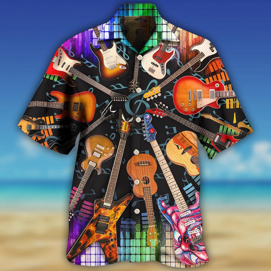 Guitar Love Music Style Aloha Hawaiian Shirt For Summer, Guitar Hawaiian Shirts Matching Outfit For Men Women, Music Guitar Lover - Amzanimalsgift