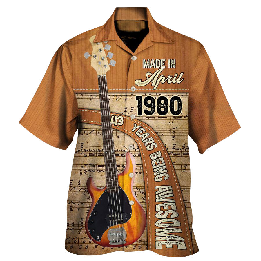 Guitar Lover Years Of Being Awesome Custom Aloha Hawaiian Shirt For Summer, Personalized Guitar Hawaiian Shirts For Men Women, Guitar Lovers