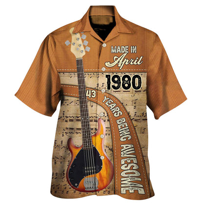 Guitar Lover Years Of Being Awesome Custom Aloha Hawaiian Shirt For Summer, Personalized Guitar Hawaiian Shirts For Men Women, Guitar Lovers