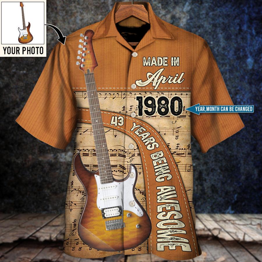 Guitar Lover Years Of Being Awesome Custom Aloha Hawaiian Shirt For Summer, Personalized Guitar Hawaiian Shirts For Men Women, Guitar Lovers - Amzanimalsgift