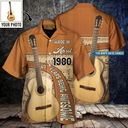 Guitar Lover Years Of Being Awesome Custom Aloha Hawaiian Shirt For Summer, Personalized Guitar Hawaiian Shirts For Men Women, Guitar Lovers - Amzanimalsgift