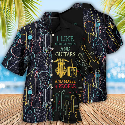 Guitar Motorcycle Aloha Hawaiian Shirt For Summer, I Like Motorcycle And Guitar Hawaiian Shirts Matching Outfit For Men Women, Music Guitar Lover - Amzanimalsgift