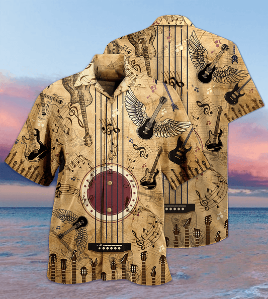Guitar Music Amazing Vintage Aloha Hawaiian Shirt For Summer, Guitar Hawaiian Shirts Matching Outfit For Men Women, Music Guitar Lovers - Amzanimalsgift