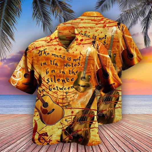 Guitar Vintage Aloha Hawaiian Shirt For Summer, The Silence Guitar Hawaiian Shirts Matching Outfit For Men Women, Music Guitar Lover - Amzanimalsgift