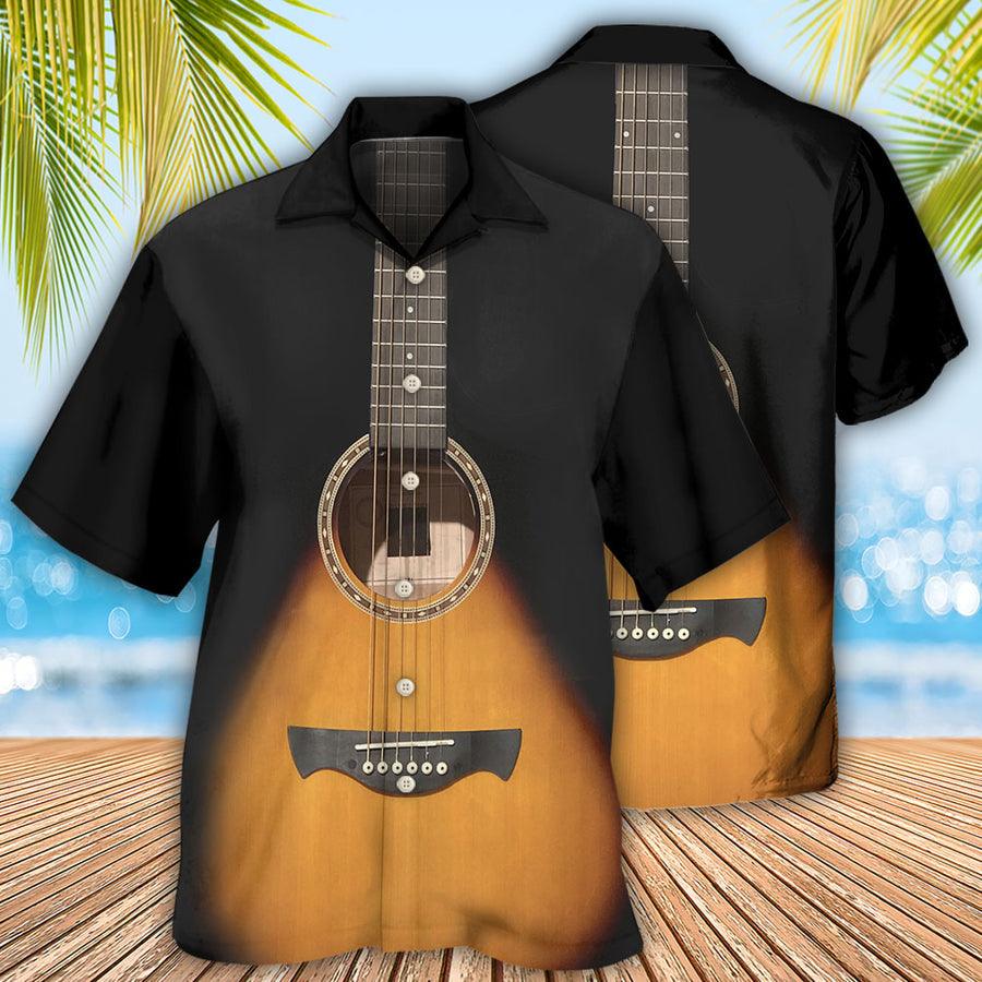 Guitar Wood Aloha Hawaiian Shirt For Summer, Guitar Hawaiian Shirts Outfit For Men Women, Music Guitar Lovers - Amzanimalsgift