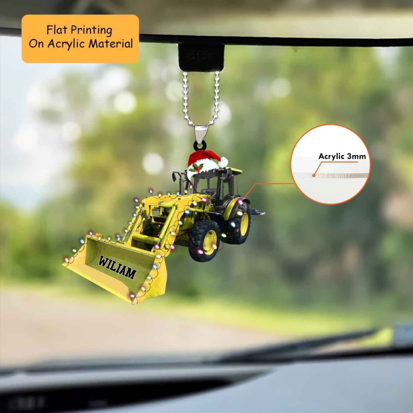 Personalized Construction Christmas Ornament, Loader Christmas, Custom Ornament Christmas Gift, Keychain Construction Christmas, Car Ornament Construction Christmas