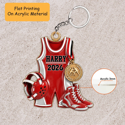 Personalized Wrestling Christmas Ornament, Wrestling Things, Custom Ornament Christmas Gift, Keychain Wrestling, Car Ornament Wrestling