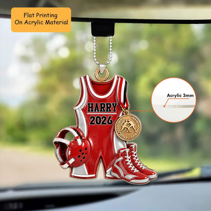 Personalized Wrestling Christmas Ornament, Wrestling Things, Custom Ornament Christmas Gift, Keychain Wrestling, Car Ornament Wrestling