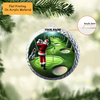 Personalized Golf Ball Christmas  Acrylic Ornament, Golf Christmas Keychain, Car Ornament, Christmas Ornament Gifts