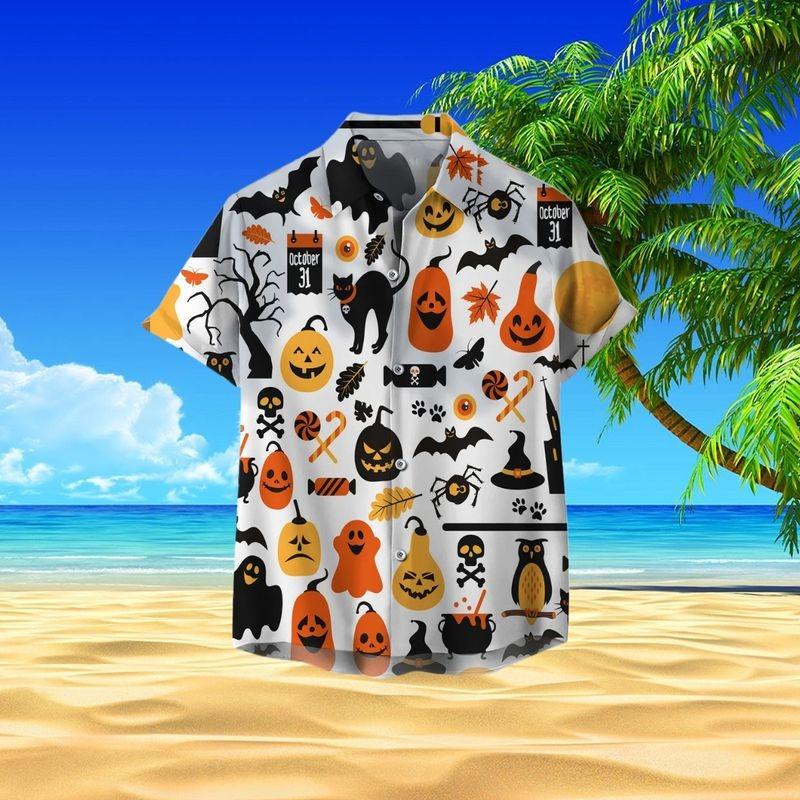 Halloween Aloha Hawaiian Shirt - Halloween Animal Pattern Hawaiian Shirt, Black Cat Hawaiian Shirt For Men & Women, Black Cat Lover - Amzanimalsgift