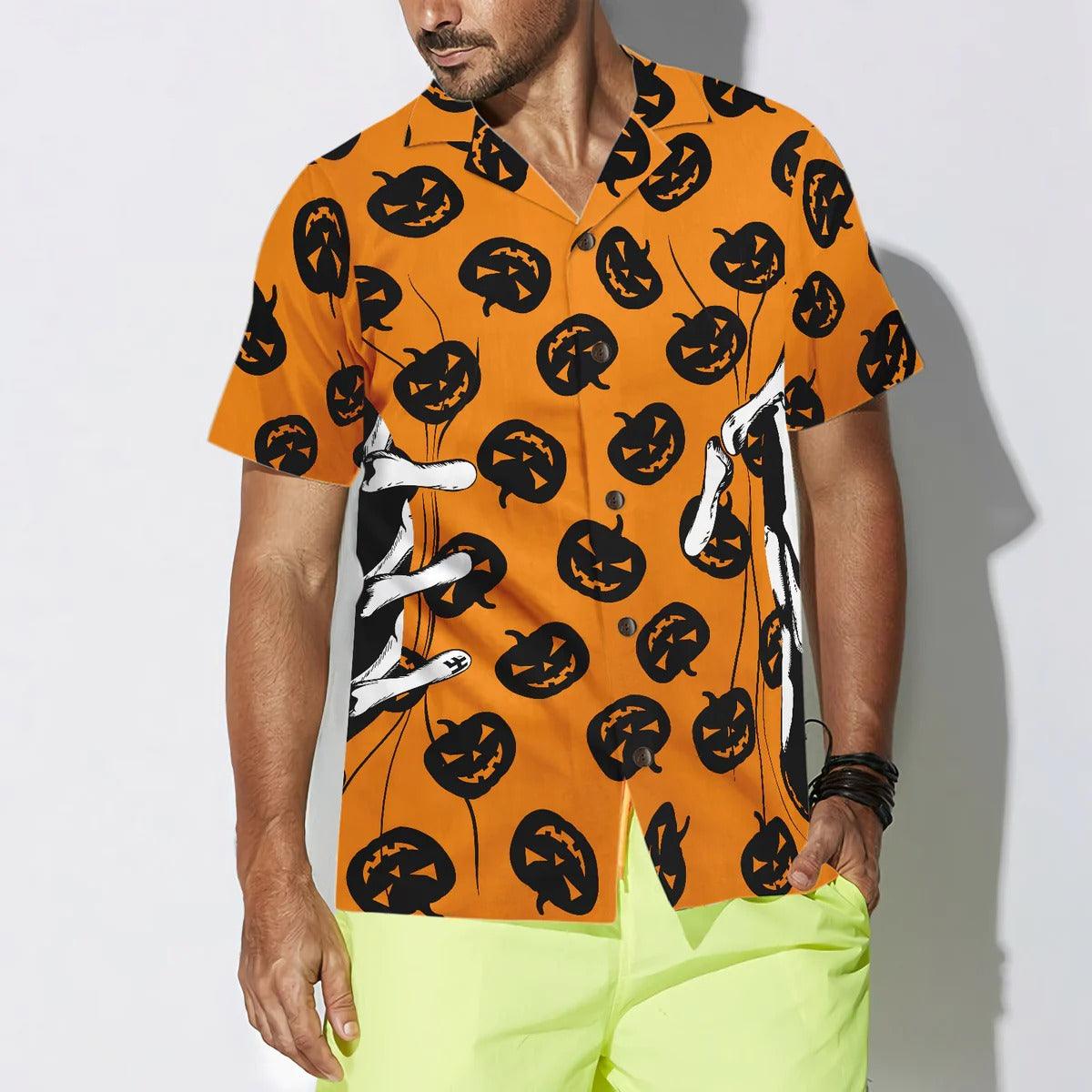 Halloween Skeleton Hand Hawaiian Shirt - Perfect Gift For Lover, Friend, Family - Amzanimalsgift