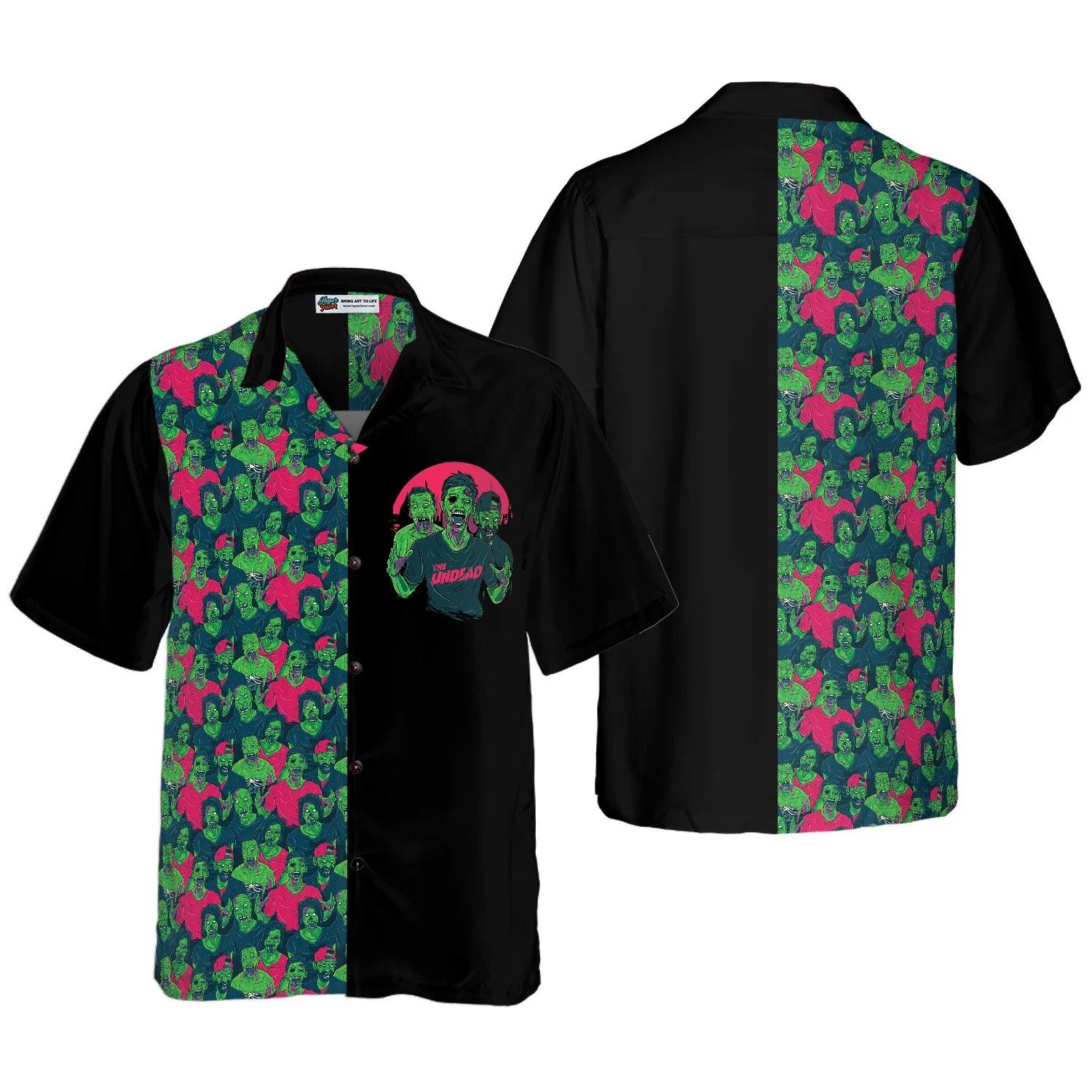 Halloween Zombie Walking Out Hawaiian Shirt - Perfect Gift For Lover, Friend, Family - Amzanimalsgift