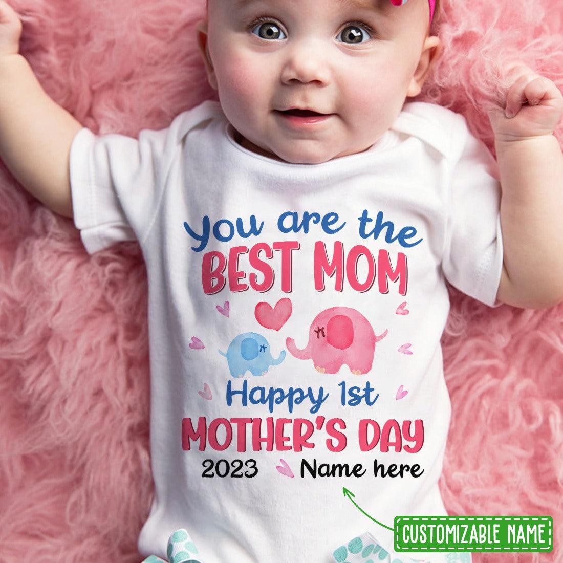 Happy 1st Mother's Day Baby Onesies - You Are The Best Mom Cute Baby Bodysuit Onesies, Personalized Newborn Onesies - Amzanimalsgift