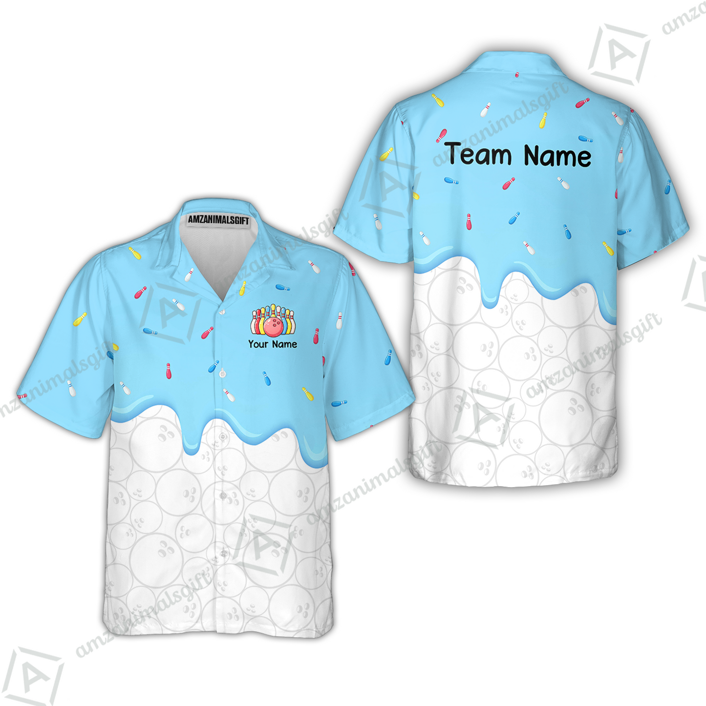 Customized Bowling Jersey Shirt, Ice Cream Sweet Melting Drip Bowling, Custom Bowling Team Shirt With Name and Team Name
