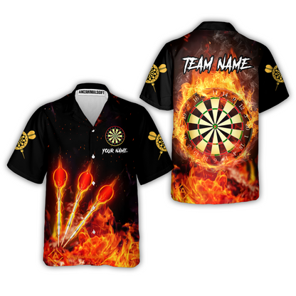 Custom Dart Jersey Team Shirt For Players, Dart Flame, Personalize Name and Team Name