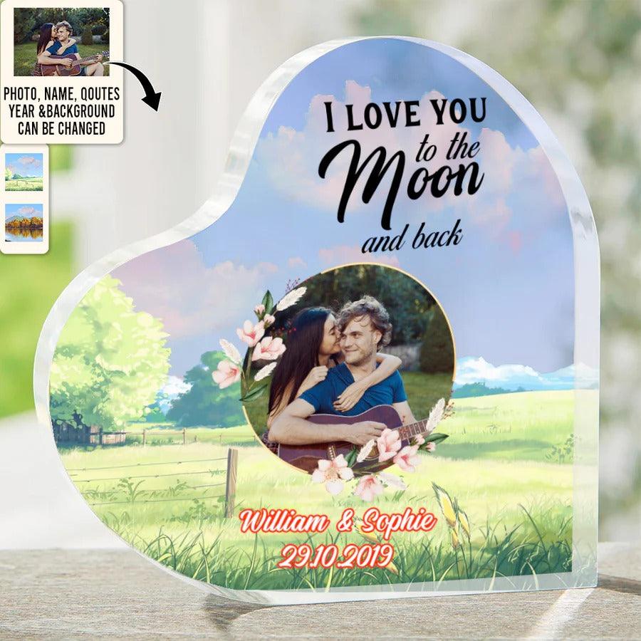 Heart Shaped Acrylic Plaque For Couple - I Am Happiest When I'm Right Next To You Custom Photo Personalized - Perfect Gift For Couple, Valentine - Amzanimalsgift