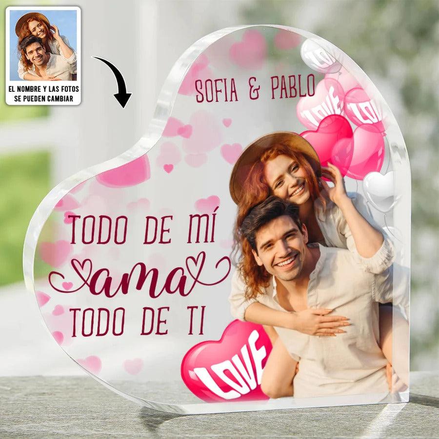 Heart Shaped Acrylic Plaque For Couple - Love Forever Lover Happy Women's Day, Valentine Personalized Shaped Acrylic Plaque - Perfect Gift For Couple, Valentine - Amzanimalsgift