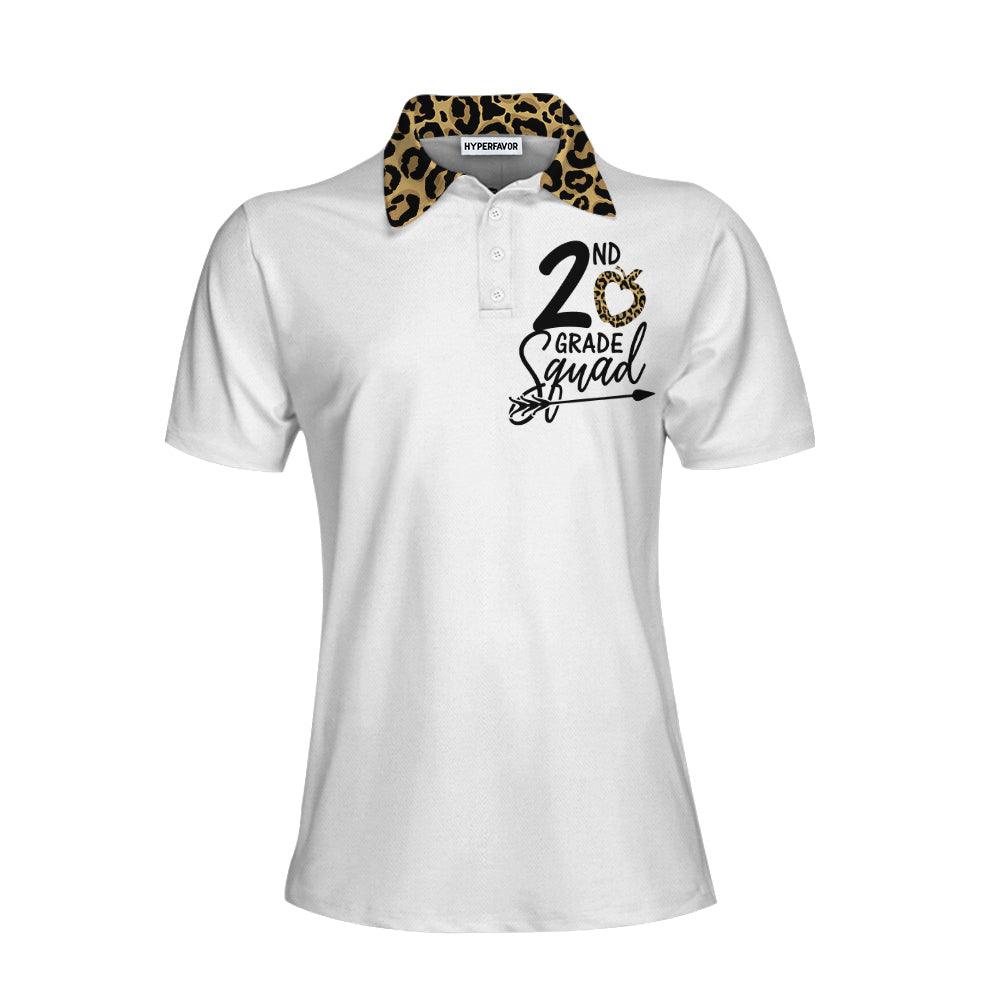 Hello 2nd Grade Squad Leopard Custom Women Polo Shirt, Personalized Women Polo Shirts Gift For Ladies, Gift For Women - Amzanimalsgift