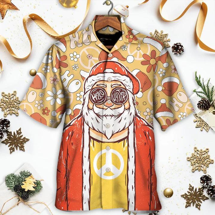 Hippie Aloha Hawaiian Shirt - Christmas Santa Cutie Hippie Groovy Hawaiian Shirt For Summer - Perfect Gift For Friend, Family - Amzanimalsgift