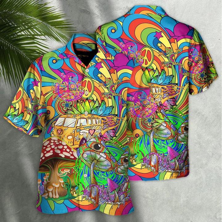 Hippie Aloha Hawaiian Shirt - Hippie A Big Adventure Big Dream Hawaiian Shirt For Summer - Perfect Gift For Friend, Family - Amzanimalsgift