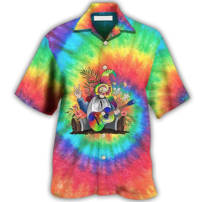 Hippie Aloha Hawaiian Shirt - Hippie Believe In The Power Of Music Hippie Gnome Hawaiian Shirt For Summer - Perfect Gift For Friend, Family - Amzanimalsgift