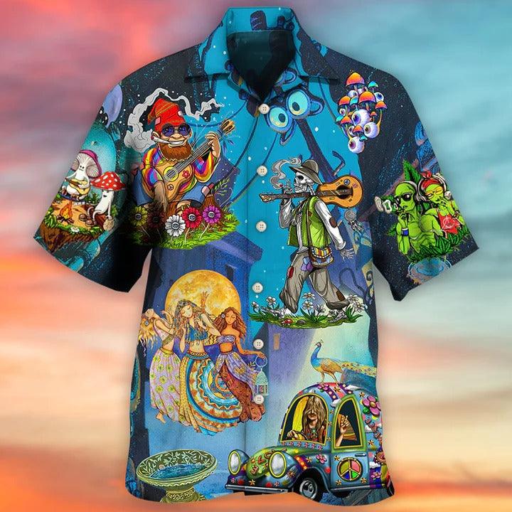 Hippie Aloha Hawaiian Shirt - Hippie Felacia Style Hawaiian Shirt For Summer - Perfect Gift For Friend, Family - Amzanimalsgift