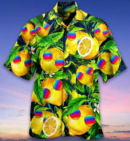Hippie Aloha Hawaiian Shirt - Hippie Funny Lemon Peace Hawaiian Shirt For Summer - Perfect Gift For Friend, Family - Amzanimalsgift