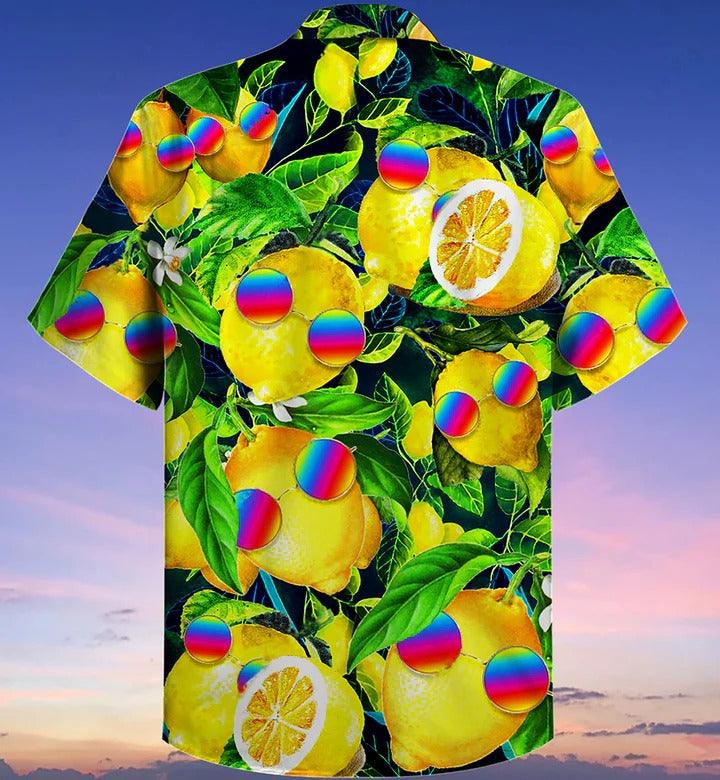 Hippie Aloha Hawaiian Shirt - Hippie Funny Lemon Peace Hawaiian Shirt For Summer - Perfect Gift For Friend, Family - Amzanimalsgift